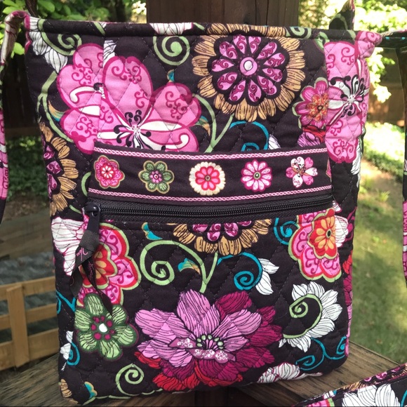 Vera Bradley Mod Floral PINK Crossbosy Hipster EUC - Picture 2 of 11